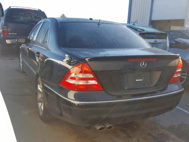 WDBRF52H97F894933 - 2007 MERCEDES-BENZ C 230 BLACK photo 3