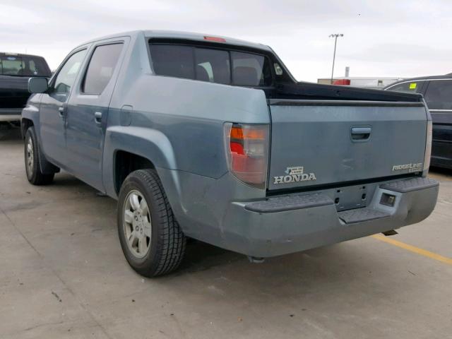 2HJYK16426H543086 - 2006 HONDA RIDGELINE TEAL photo 3