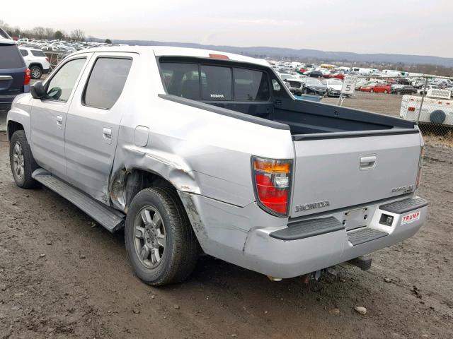 2HJYK16318H528377 - 2008 HONDA RIDGELINE SILVER photo 3