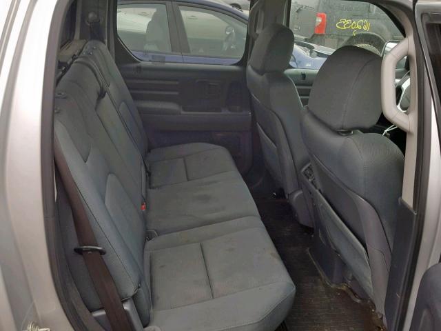 2HJYK16318H528377 - 2008 HONDA RIDGELINE SILVER photo 6