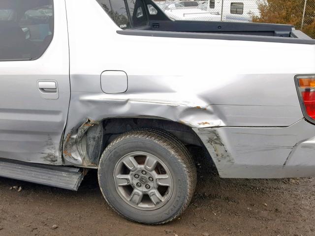 2HJYK16318H528377 - 2008 HONDA RIDGELINE SILVER photo 9