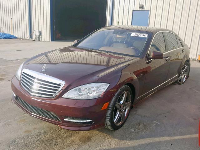 WDDNG7BB7BA369952 - 2011 MERCEDES-BENZ S 550 BURGUNDY photo 2