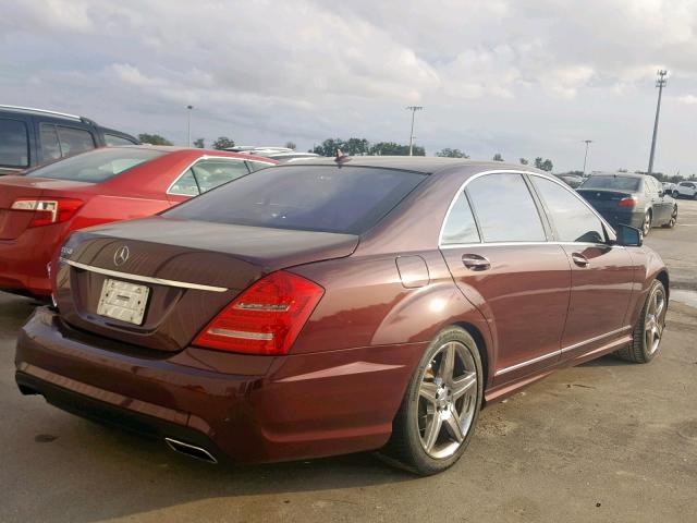 WDDNG7BB7BA369952 - 2011 MERCEDES-BENZ S 550 BURGUNDY photo 4