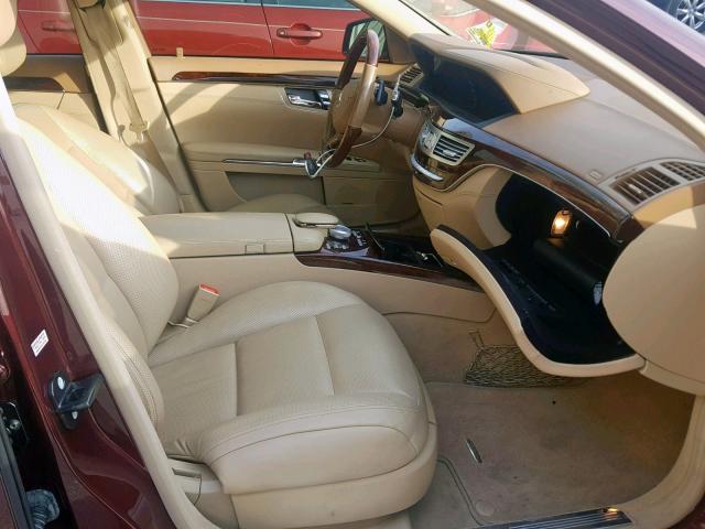 WDDNG7BB7BA369952 - 2011 MERCEDES-BENZ S 550 BURGUNDY photo 5