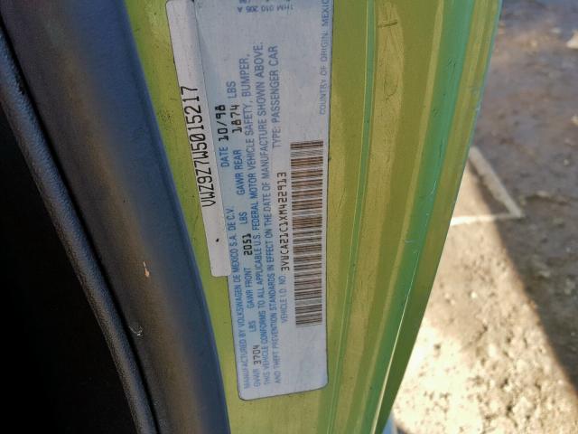 3VWCA21C1XM422913 - 1999 VOLKSWAGEN NEW BEETLE თეთრი ფოტო 10