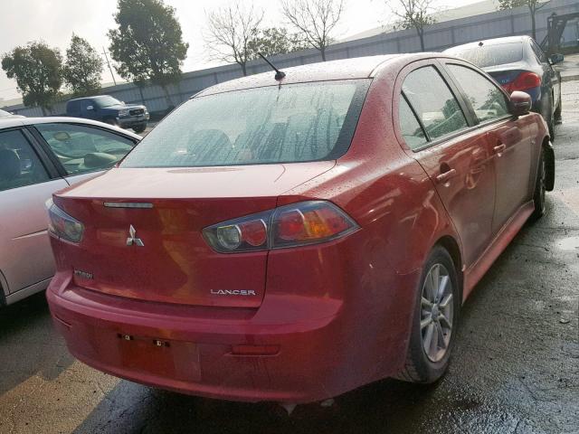 JA32U2FU1GU002151 - 2016 MITSUBISHI LANCER ES RED photo 4