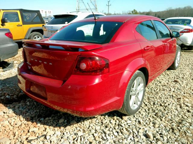 1B3BD1FG2BN513328 - 2011 DODGE AVENGER MA RED photo 4