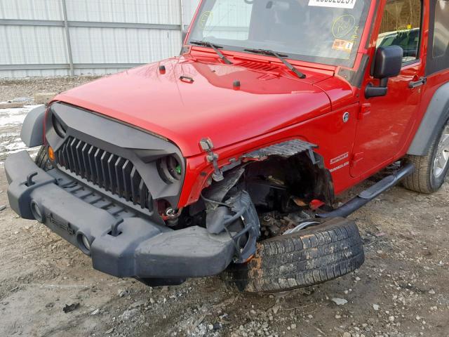 1J4AA2D16BL608794 - 2011 JEEP WRANGLER S წითელი ფოტო 9