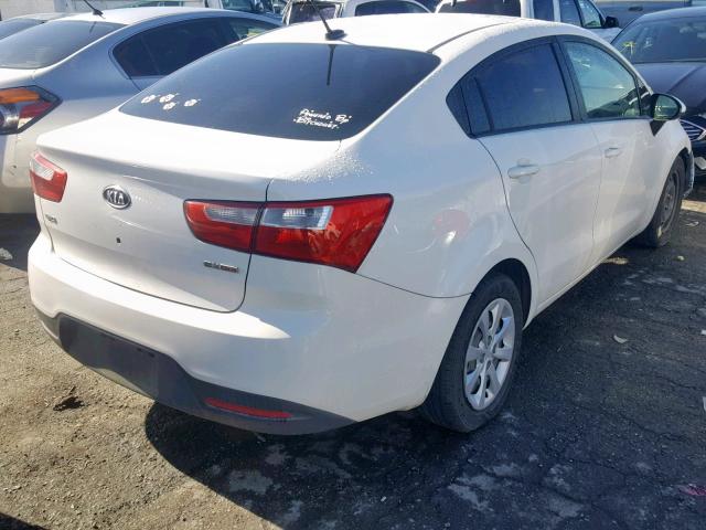 KNADN4A34C6070635 - 2012 KIA RIO EX WHITE photo 4