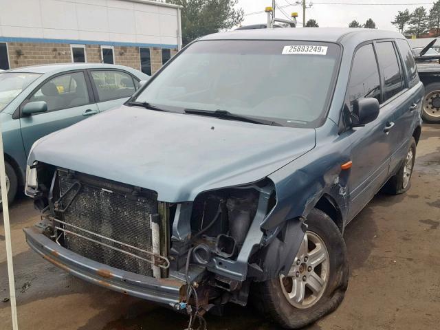 2HKYF18157H506165 - 2007 HONDA PILOT LX BLUE photo 2