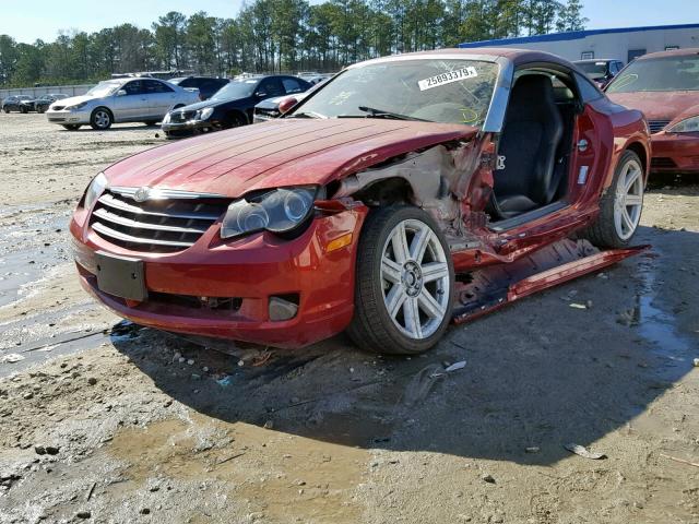 1C3LN69L38X074762 - 2008 CHRYSLER CROSSFIRE MAROON photo 2