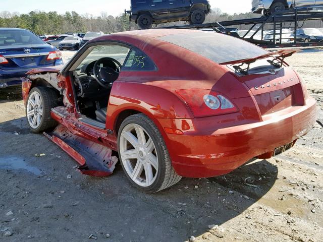 1C3LN69L38X074762 - 2008 CHRYSLER CROSSFIRE MAROON photo 3