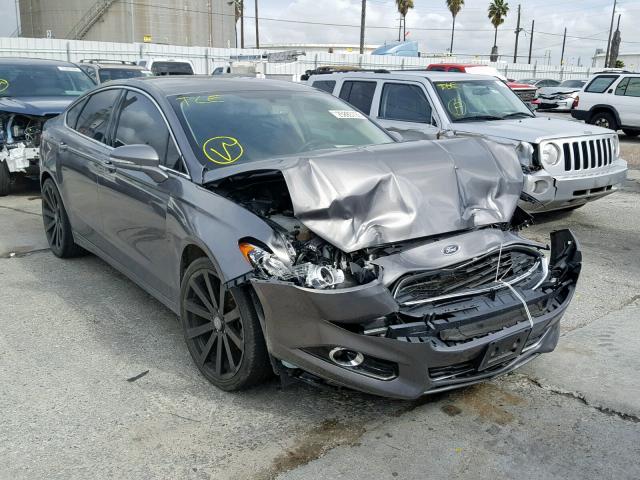 3FA6P0K93ER358515 - 2014 FORD FUSION TIT GRAY photo 1