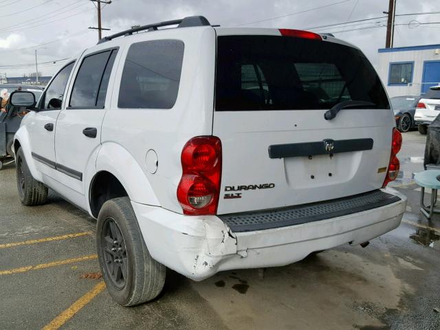 1D8HD48P87F508192 - 2007 DODGE DURANGO SL WHITE photo 3