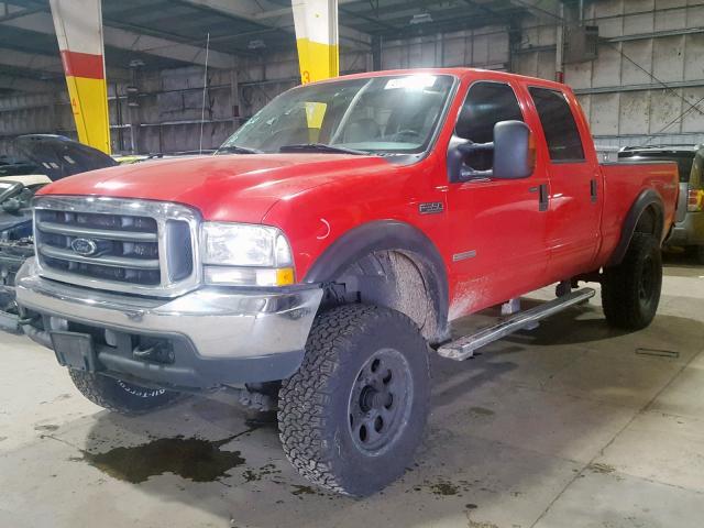 1FTSW31P84ED53440 - 2004 FORD F350 SRW S RED photo 2