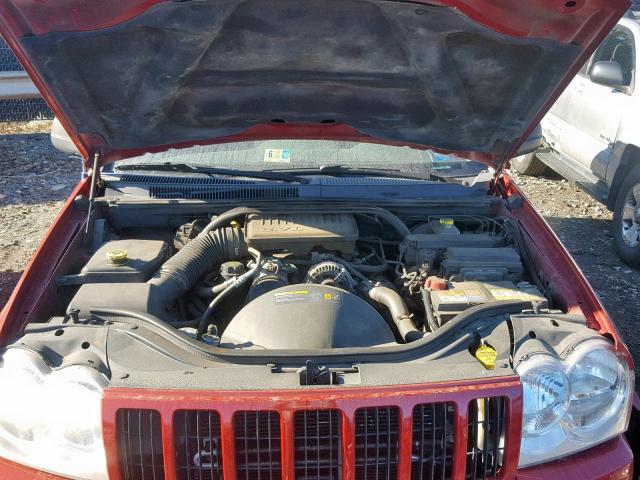 1J4GR48K86C261010 - 2006 JEEP GRAND CHER RED photo 7