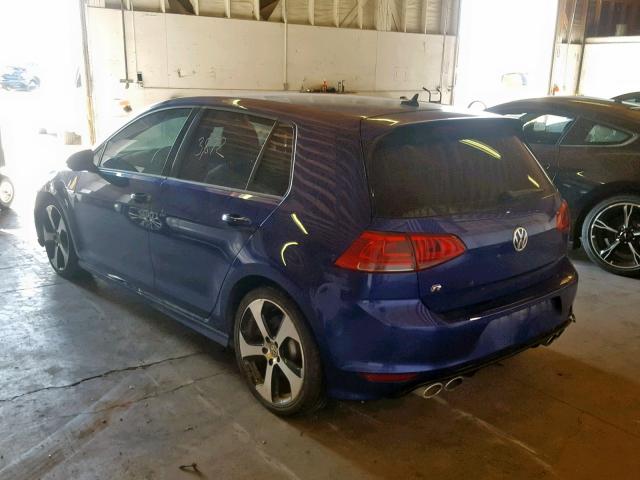 WVWVF7AU2HW171727 - 2017 VOLKSWAGEN GOLF R BLUE photo 3