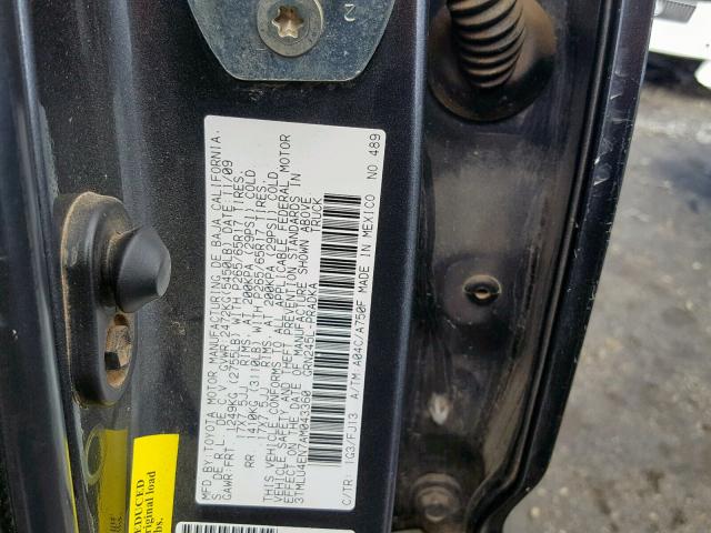 3TMLU4EN7AM043360 - 2010 TOYOTA TACOMA DOU ნაცრისფერი ფოტო 10