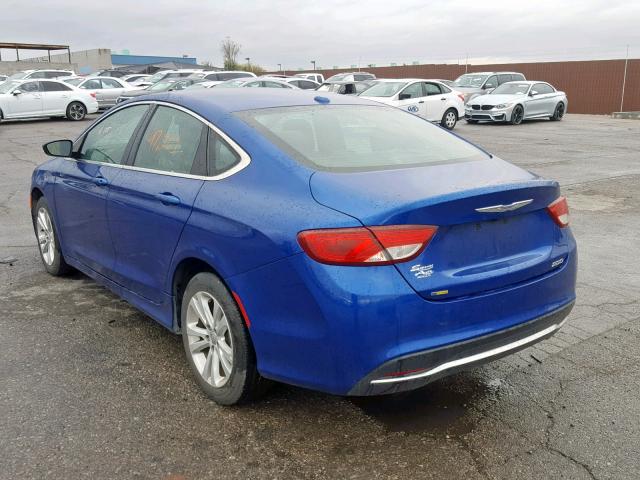 1C3CCCAB8FN723374 - 2015 CHRYSLER 200 LIMITE BLUE photo 3