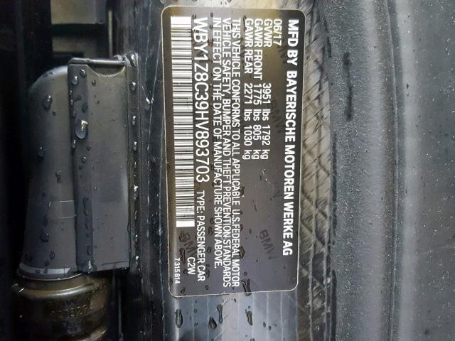 WBY1Z8C39HV893703 - 2017 BMW I3 REX Qara foto 10