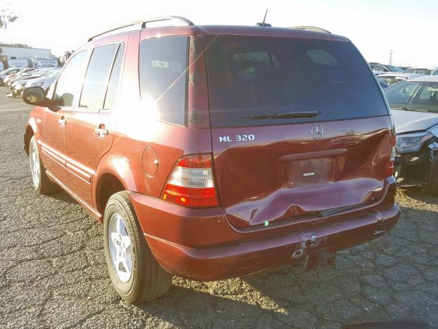 4JGAB54E9YA177357 - 2000 MERCEDES-BENZ ML 320 BURGUNDY photo 3