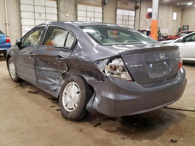 2HGFB2F61CH322496 - 2012 HONDA CIVIC HF GRAY photo 3