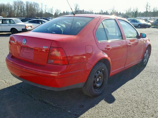 3VWSD29M31M072577 - 2001 VOLKSWAGEN JETTA GLS RED photo 4