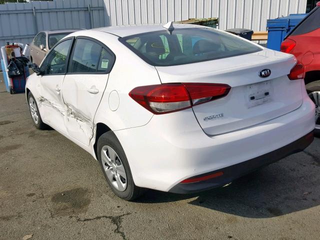 3KPFK4A72HE061568 - 2017 KIA FORTE LX WHITE photo 3