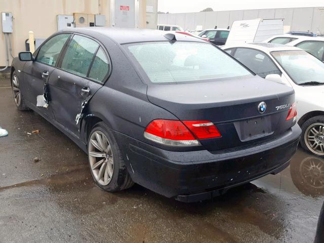 WBAHN83517DT77219 - 2007 BMW 750 BLACK photo 3