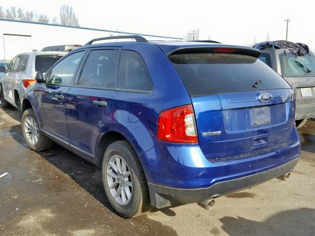 2FMDK3GC2DBA90958 - 2013 FORD EDGE SE BLUE photo 3