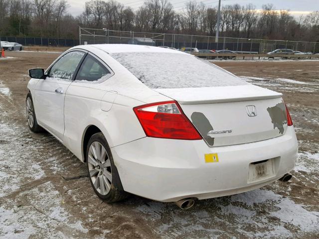 1HGCS21889A007231 - 2009 HONDA ACCORD EXL WHITE photo 3