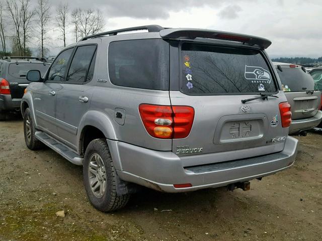 5TDBT48A83S154297 - 2003 TOYOTA SEQUOIA LI SILVER photo 3