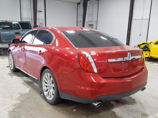 1LNHL9DR3BG609712 - 2011 LINCOLN MKS RED photo 3