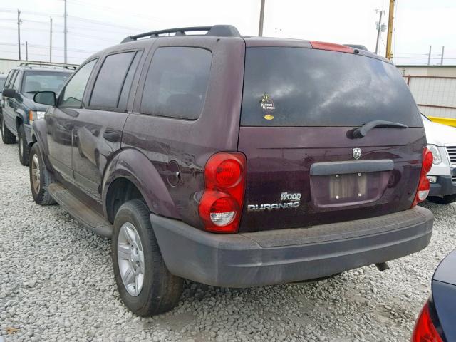 1D4HD38N05F600937 - 2005 DODGE DURANGO ST MAROON photo 3