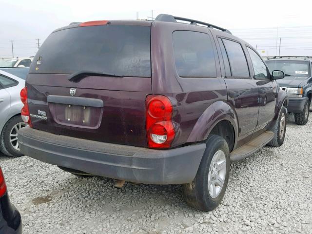 1D4HD38N05F600937 - 2005 DODGE DURANGO ST MAROON photo 4