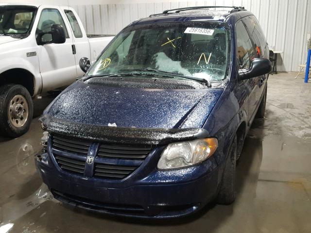 1D4GP25R66B672254 - 2006 DODGE CARAVAN SE BLUE photo 2