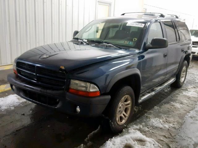 1D4HS38N83F621764 - 2003 DODGE DURANGO SP BLUE photo 2