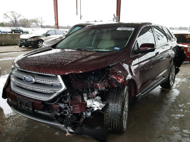 2FMPK3K8XHBB79375 - 2017 FORD EDGE TITAN MAROON photo 2