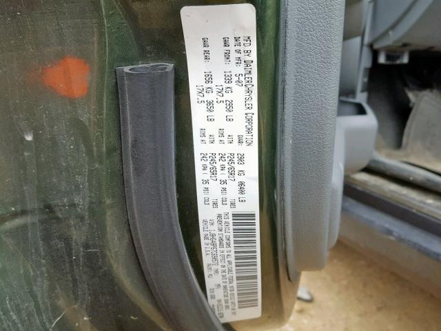 1J8HG48P67C690572 - 2007 JEEP COMMANDER 绿色 照片 10