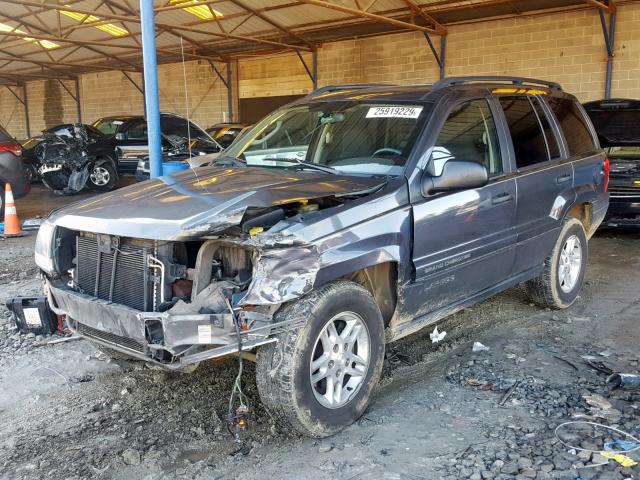 1J4GX48S44C412220 - 2004 JEEP GRAND CHER GRAY photo 2