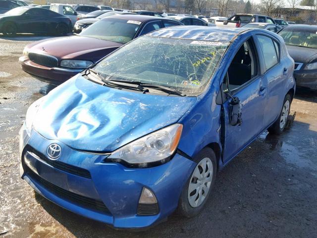 JTDKDTB3XE1562057 - 2014 TOYOTA PRIUS C BLUE photo 2