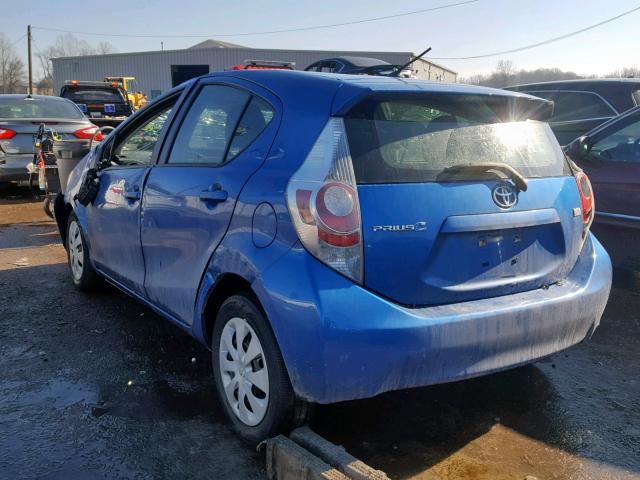 JTDKDTB3XE1562057 - 2014 TOYOTA PRIUS C BLUE photo 3