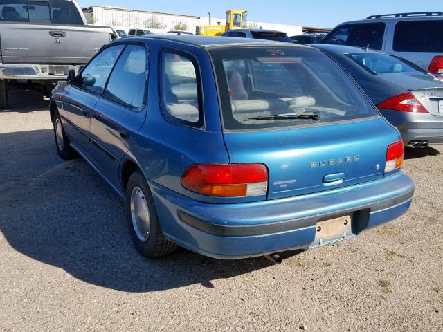 JF1GF244XPK809466 - 1993 SUBARU IMPREZA L BLUE photo 3