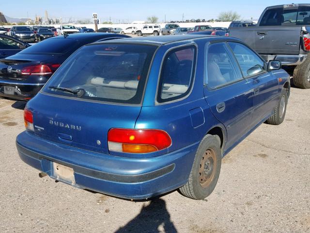 JF1GF244XPK809466 - 1993 SUBARU IMPREZA L BLUE photo 4