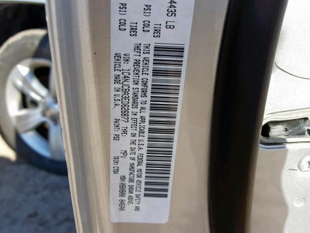 1C4NJCBA3ED626877 - 2014 JEEP COMPASS SP ვერცხლისფერი ფოტო 10