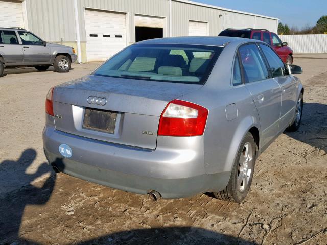 WAUJT68E72A163477 - 2002 AUDI A4 3.0 SILVER photo 4