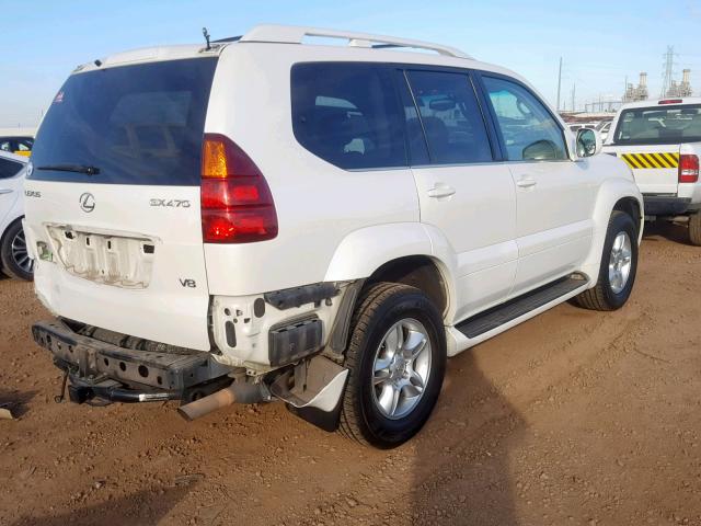 JTJBT20X440058205 - 2004 LEXUS GX 470 WHITE photo 4