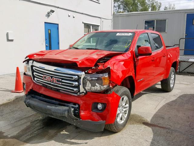 1GTG5CEN9K1134007 - 2019 GMC CANYON SLE RED photo 2