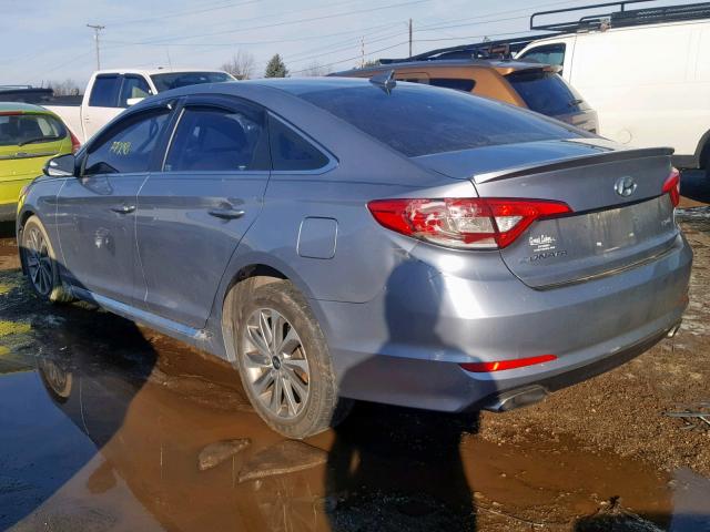 5NPE34AF8FH061907 - 2015 HYUNDAI SONATA SPO GRAY photo 3