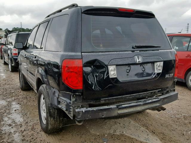 2HKYF18105H540785 - 2005 HONDA PILOT LX BLACK photo 3